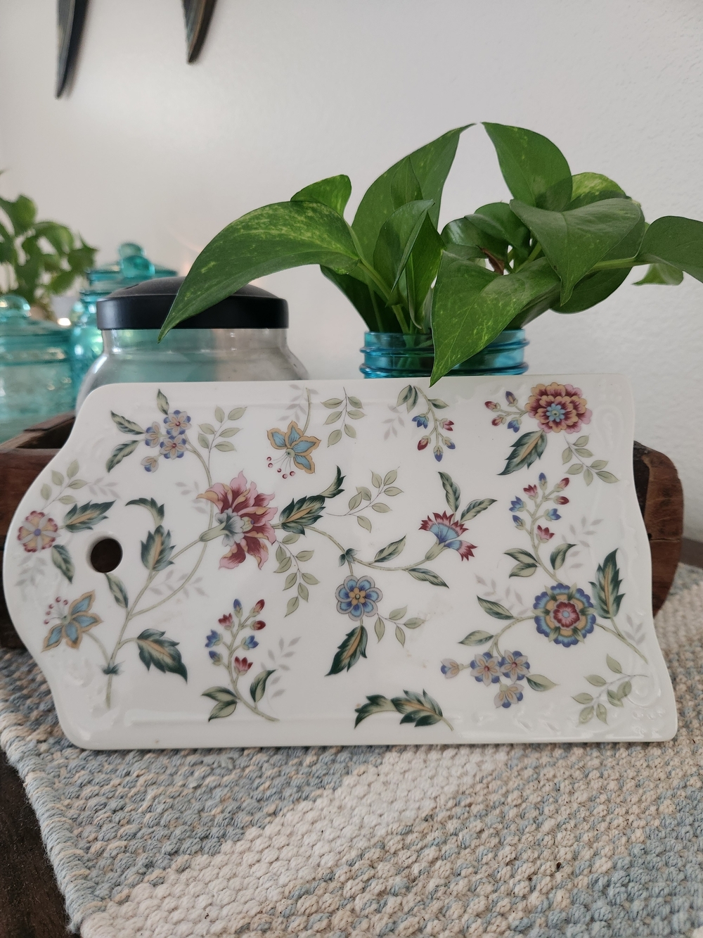 Vintage Andrea by Sadek Buckingham Floral Porcelain Cheese Board Japan